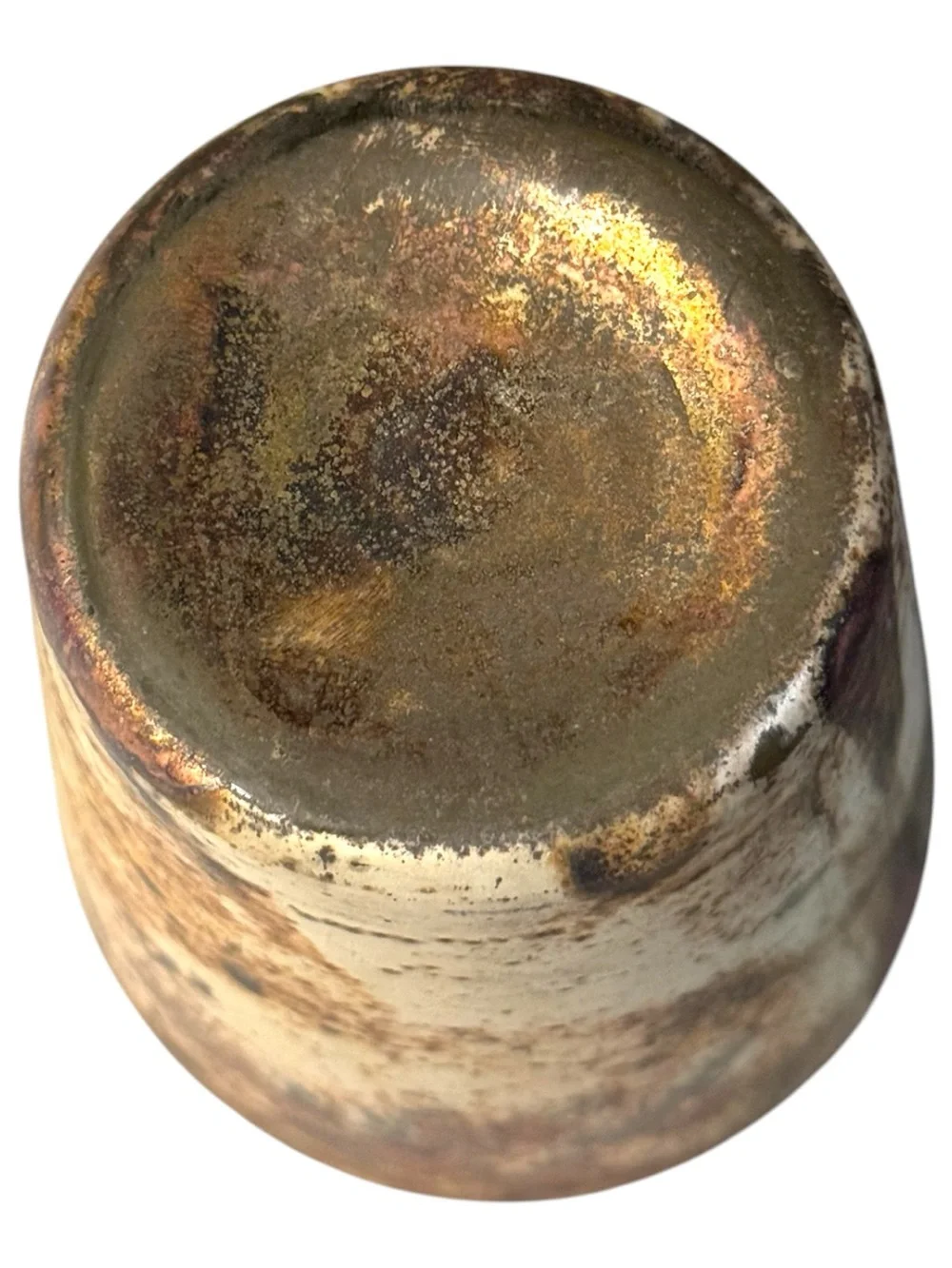 Sacred Tide Rust & Silver ‘Mercury’ Patina Fluted Blown Glass Mini Vase Planter